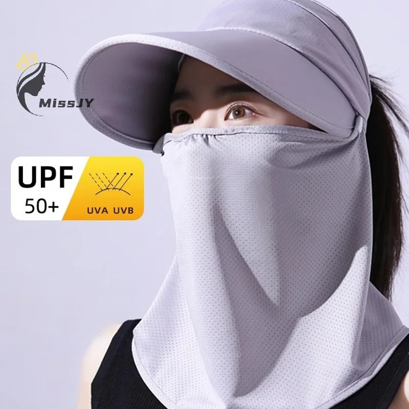 Summer Neck Face Sunshade Sun Hat UV Protection Wide Brim Shade Hat Detachable Breathable Neck Face Baseball Cap Visor Beach Cap