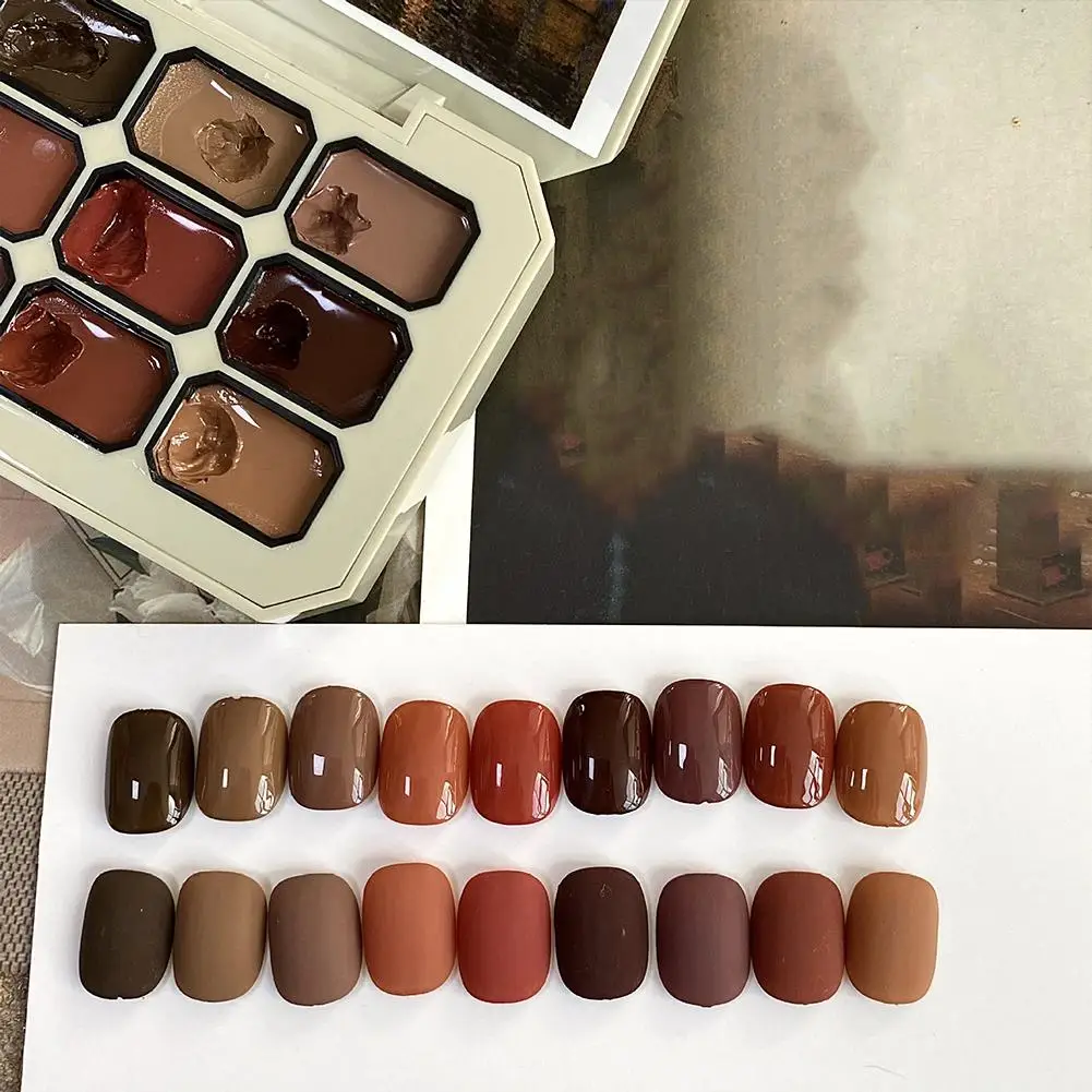 9 สีทึบเล็บเจล Palette โคลนภาพวาดฤดูใบไม้ผลิฤดูร้อนสีสําหรับเล็บออกแบบกึ่งถาวร Soak Off UV เจลเคลือบเงา X6E6