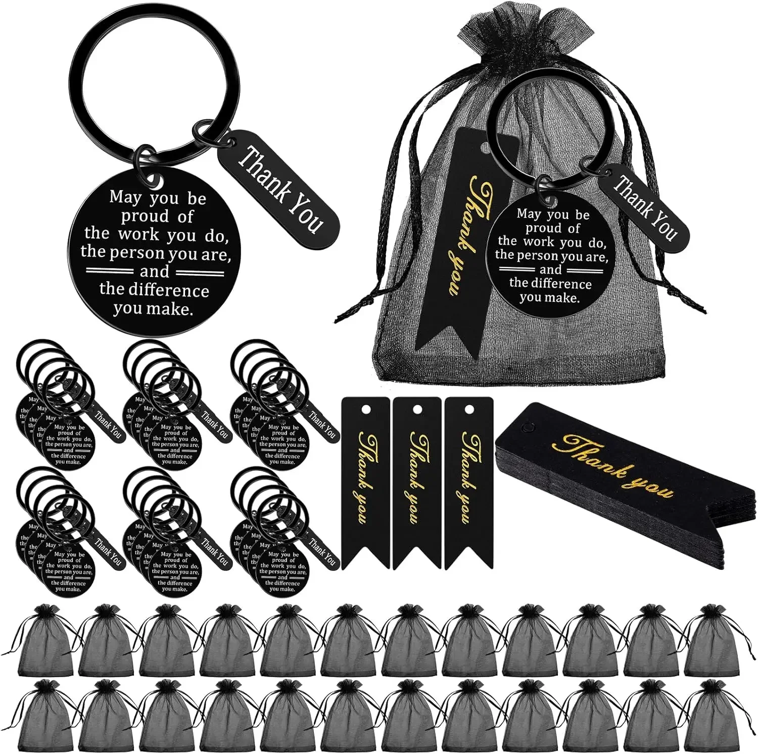 30pcs Employee Appreciation Gifts Coworker Keychain Thank You Gifts Graduation Gifts for Coworker Office Nurse Day Teacher