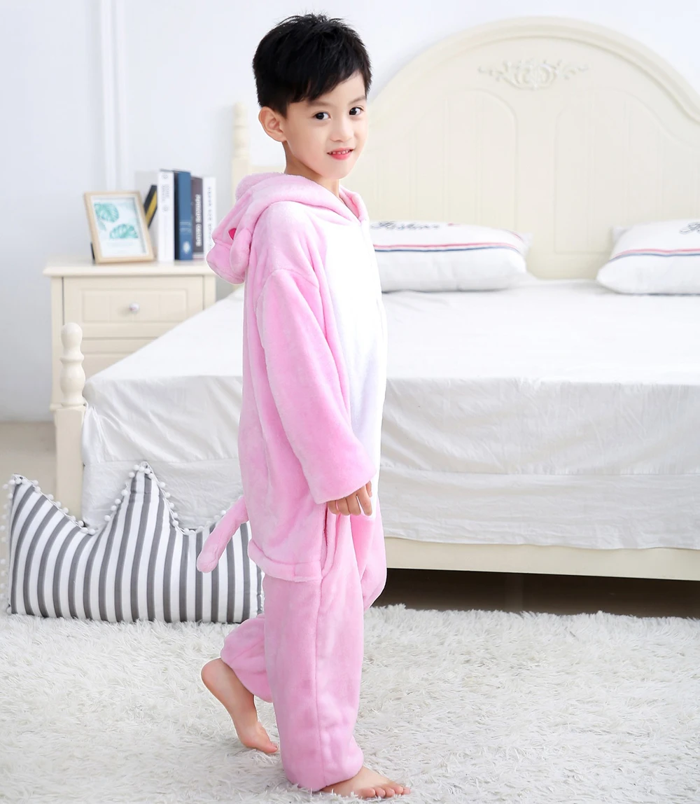 Kids Animal Onesies Pajamas Pig Costume Halloween Cosplay Sleepwear Onesie Christmas for Boy Girls Teen Plush One Piece Jumpsuit