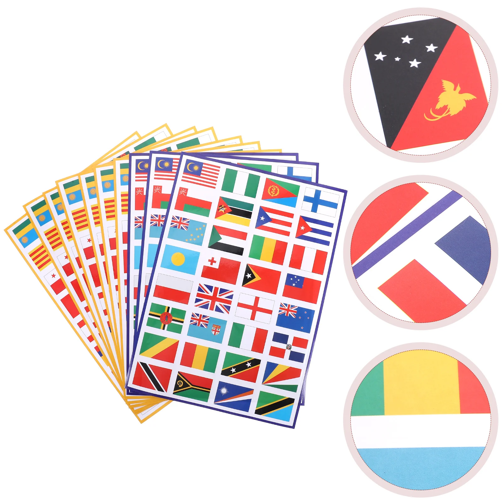 10 Sheets World Flags Sticker Decorative Country Stickers Football Cup Decals PVC Adhesive of The Decors Soccer
