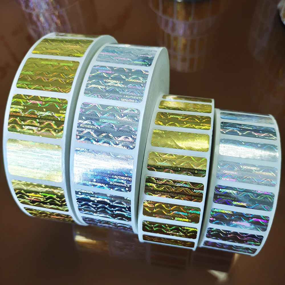 5000 قطعة/لفة الهولوغرام ملصق الأمن الختم حقيقي أصيلة الأصلي التسمية باطلة اليسار إذا العبث إزالة برهان مكافحة وهمية