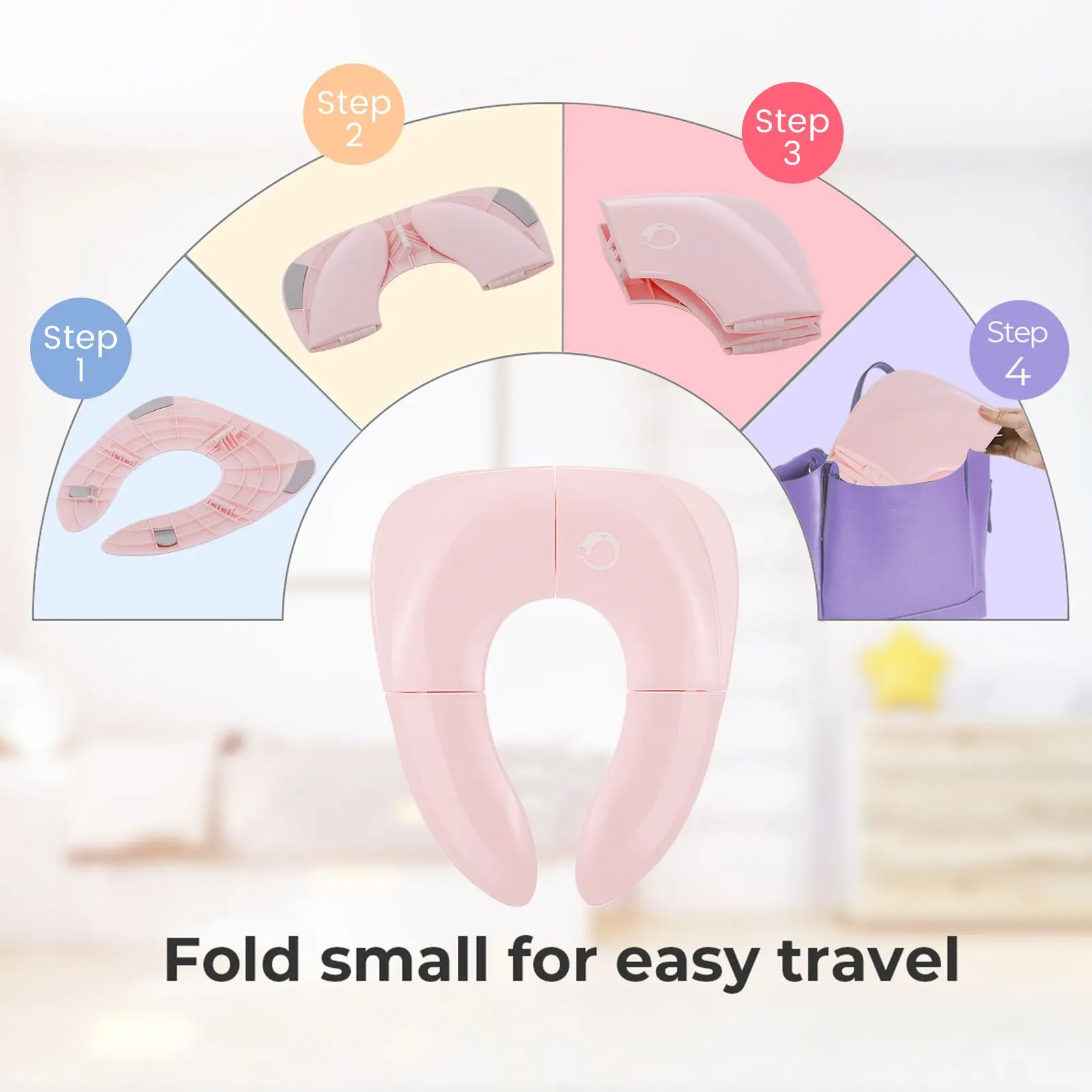 Tragbarer klappbarer Reise-Toiletten sitz für Kinder mit rutsch festem Töpfchen sitz aus Silikon für Kleinkinder, Jungen und Mädchen