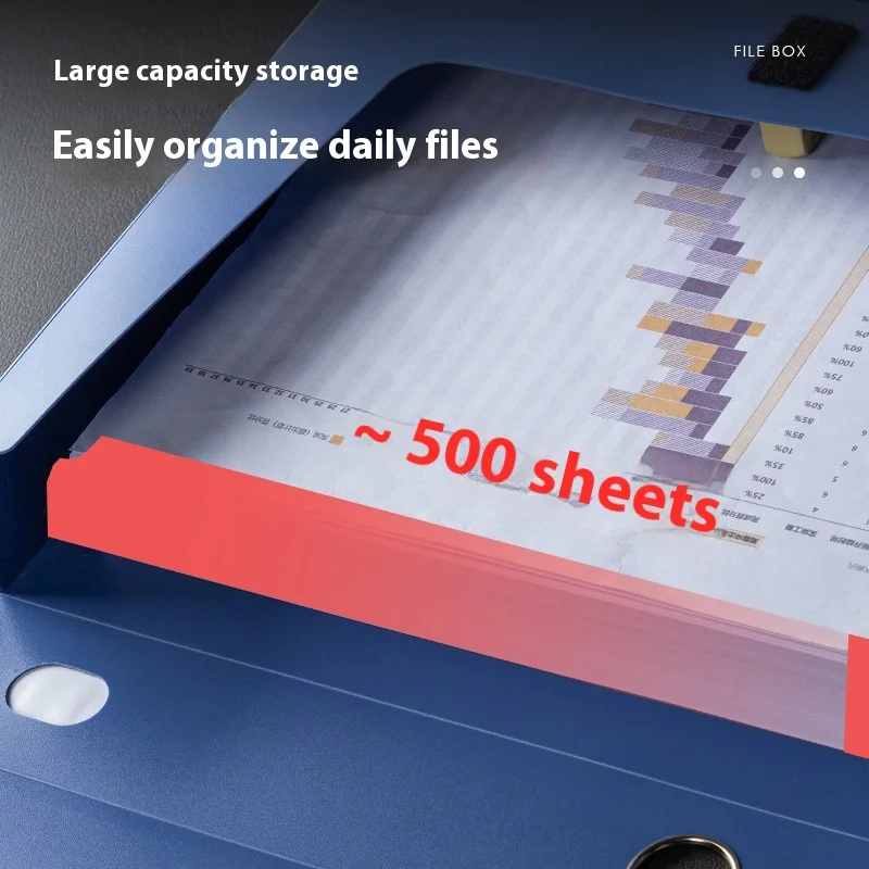 A4 Archive Box Plastic Document Box Thickened PP Plastic Document Box Large Capacity Voucher Folder Document Box Storage Office