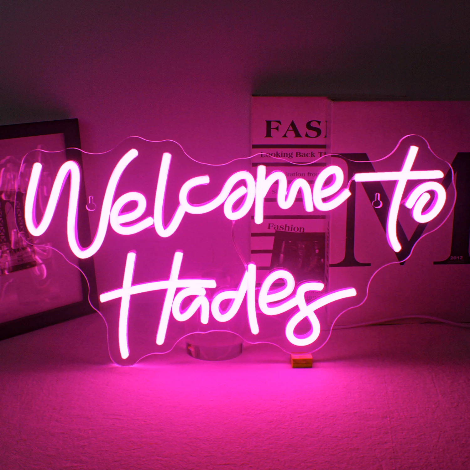 Welcome To Hades Neon Signs Dimmable Pink LED Lights Wall Decor Theme Romm Decoration For Bedrooms Hotels Bars Cafes Neon Lamp