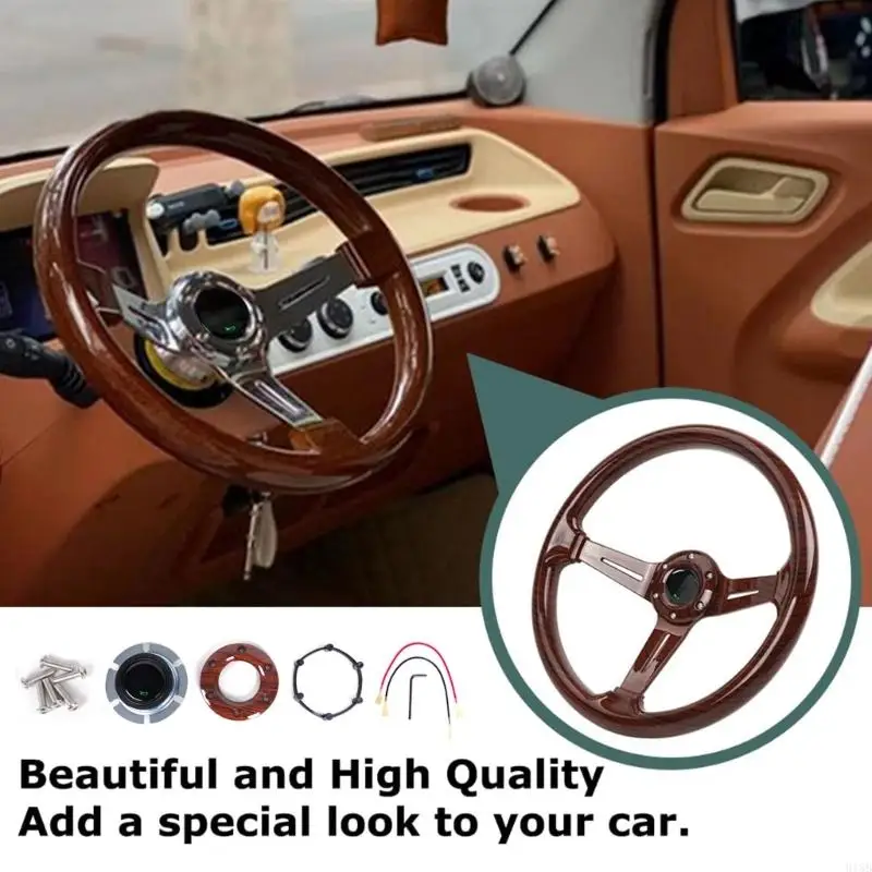 

2025 New Vintage ABS Steering Wheel 350mm Diameter Ergonomic Grip Design
