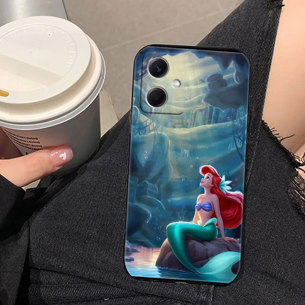 Disney Mermaid Princess Phone Case For Redmi Note 13 12 12S 11 11T 11S 10 9T 9S 9 8 8T 7 Pro 5G 4G Case Funda Coque Shell Cover