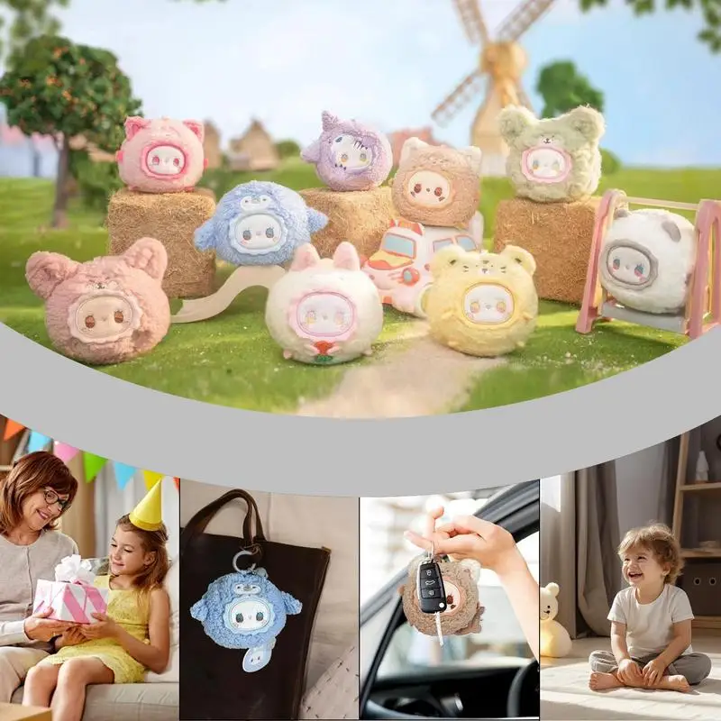 Bag Pendant Stuffed Plush Keychain Stuffed Bag Pendant Cartoon Charm Kids Playing Companion Women Bag Phone Case Ornament For