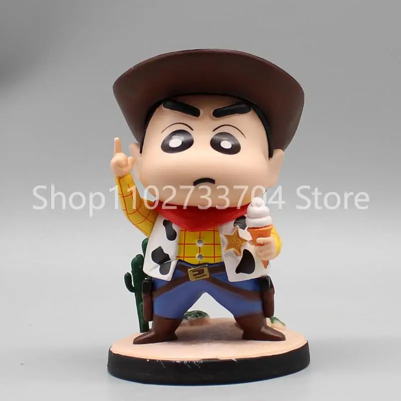 12cm Anime Crayon Shin-chan Figures GK Shinnosuke Nohara Action Figures Astronaut Cowboy Dick PVC Collection Model Periphery Toy