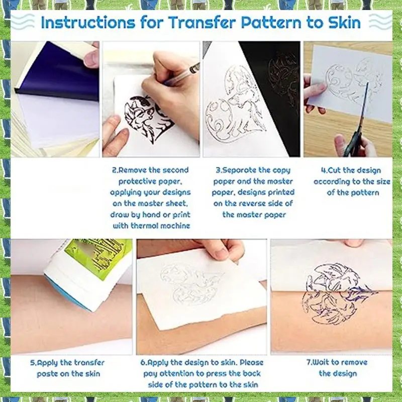 

FTS Tattoo Transfer Paper, 35 Sheets Stencil Transfer Paper For Tattooing, A4 Size Easy Install Easy To Use