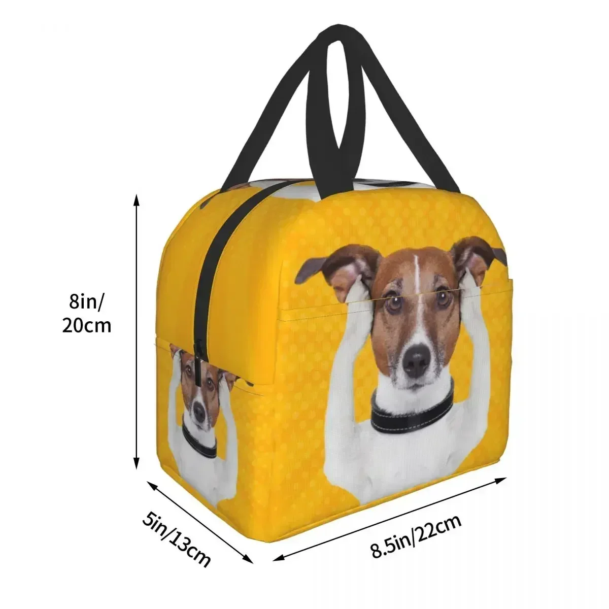 Jack russell terrier cão engraçado meme lancheira portátil para mulheres refrigerador térmico comida isolada almoço saco escola crianças estudante