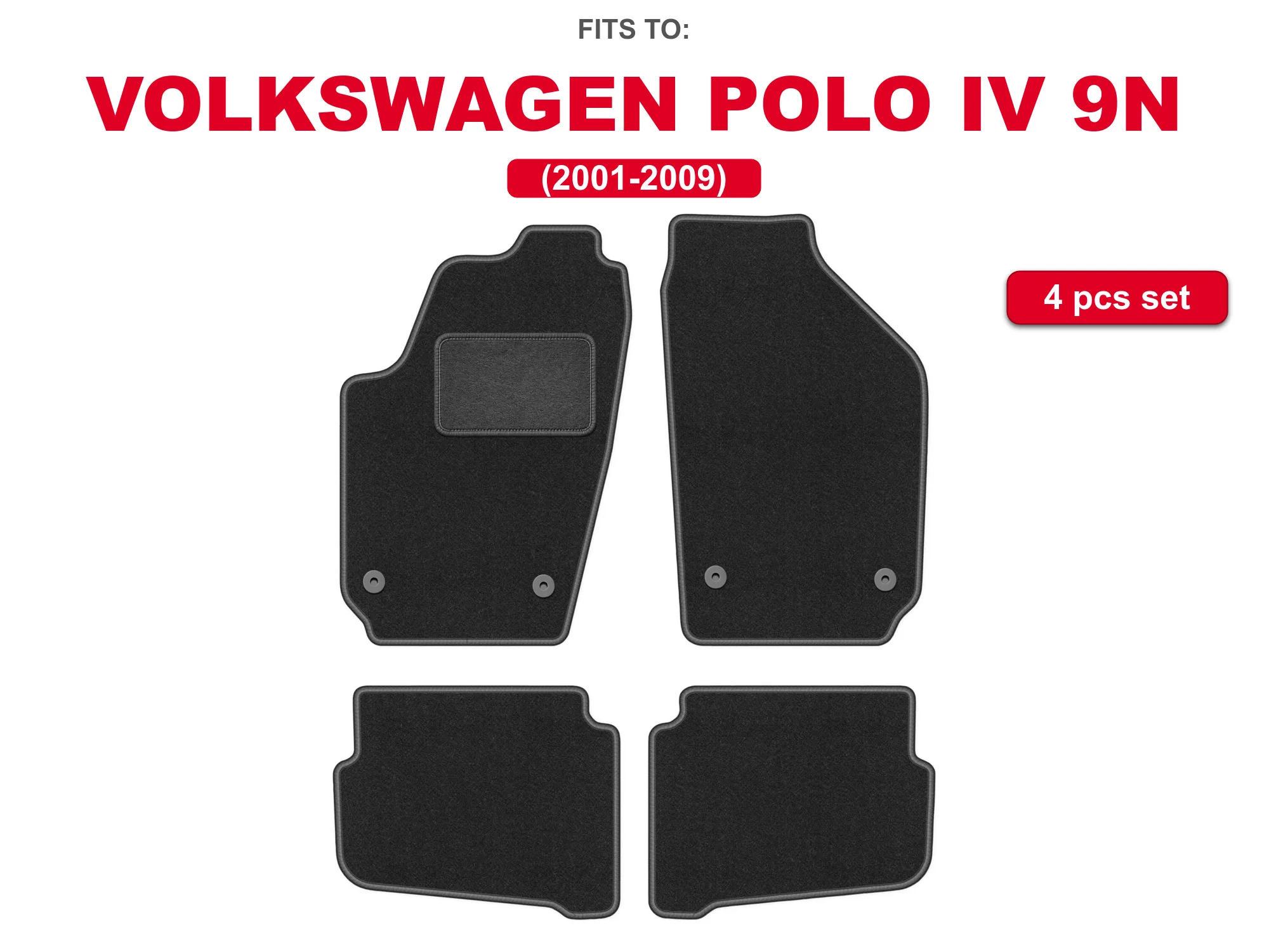 Volkswagen Polo IV 9N 2001-2009 hatchback grafiet automattenset