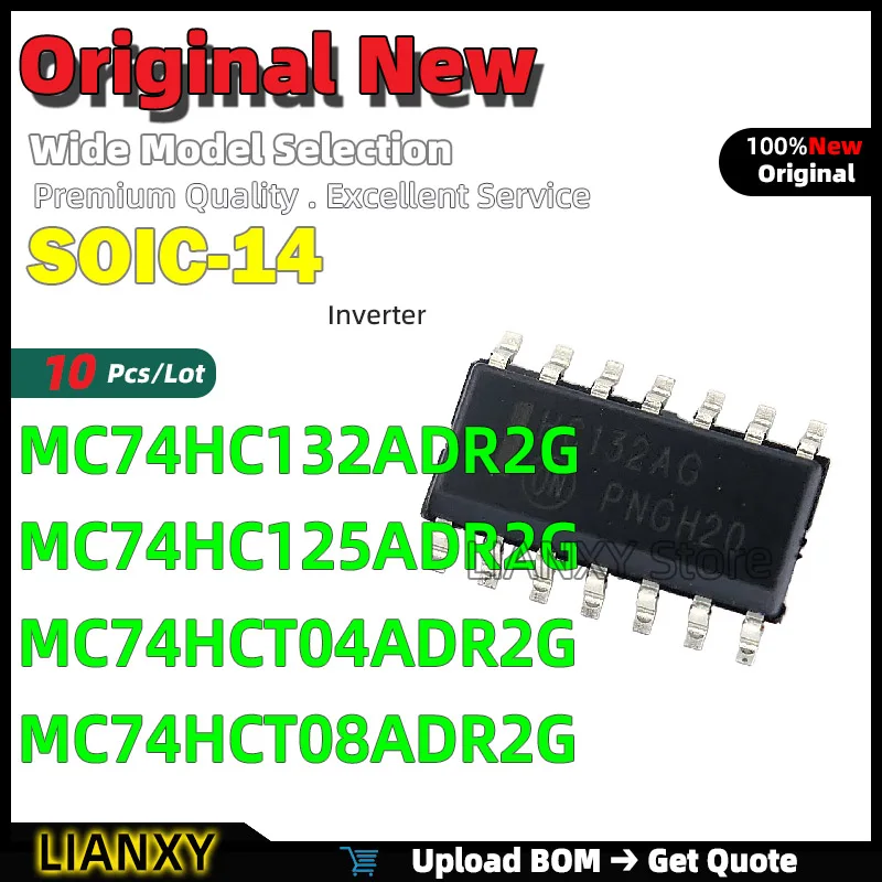 10pcs SOIC-14 MC74HC132ADR2G MC74HC125ADR2G MC74HCT04ADR2G MC74HCT08ADR2G Inverter New Original