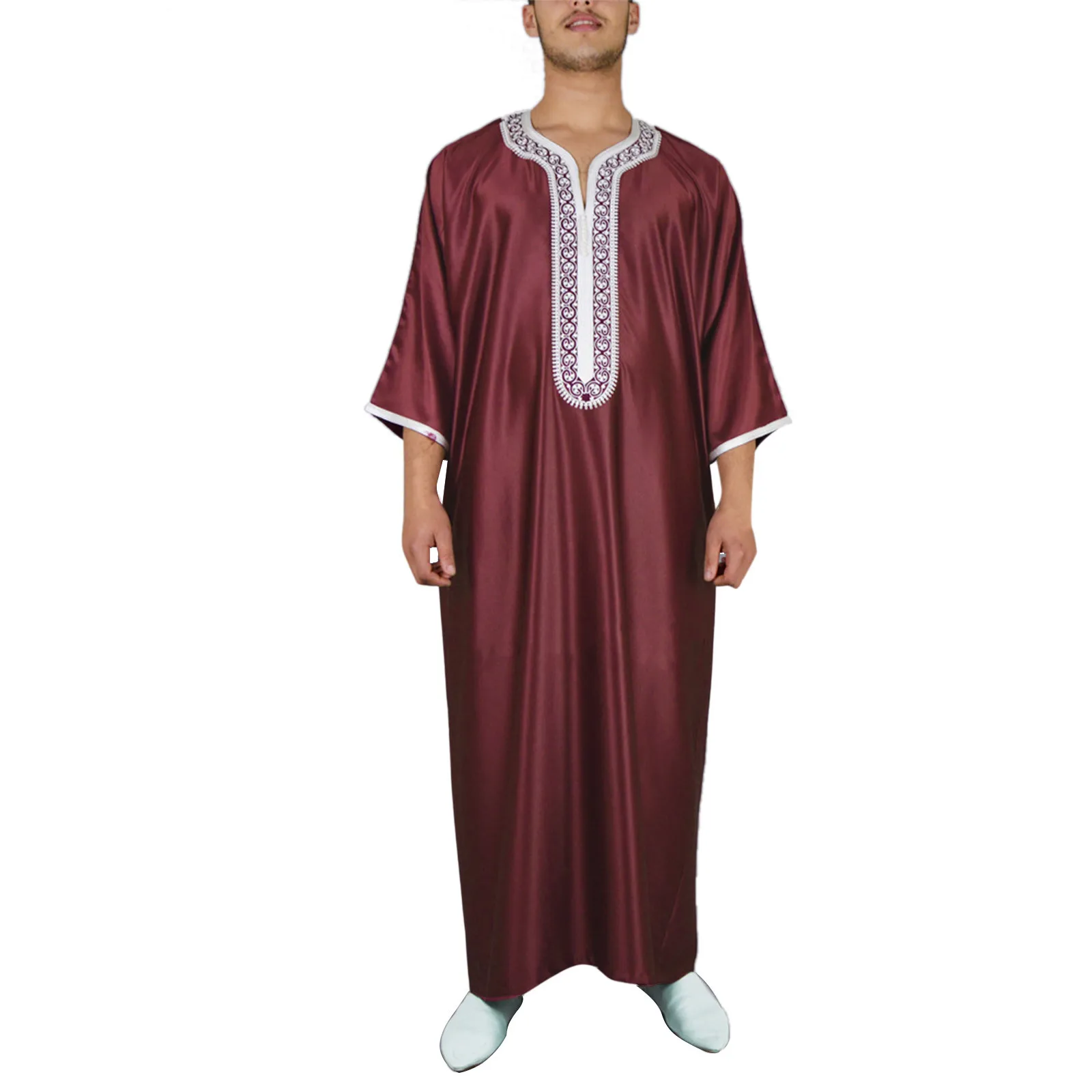 Muslim Jubba Thobe Clothes Men Hoodie Ramadan Robe Kaftan Abaya Dubai Turkey Islamic Clothing Male Casual Loose Robe