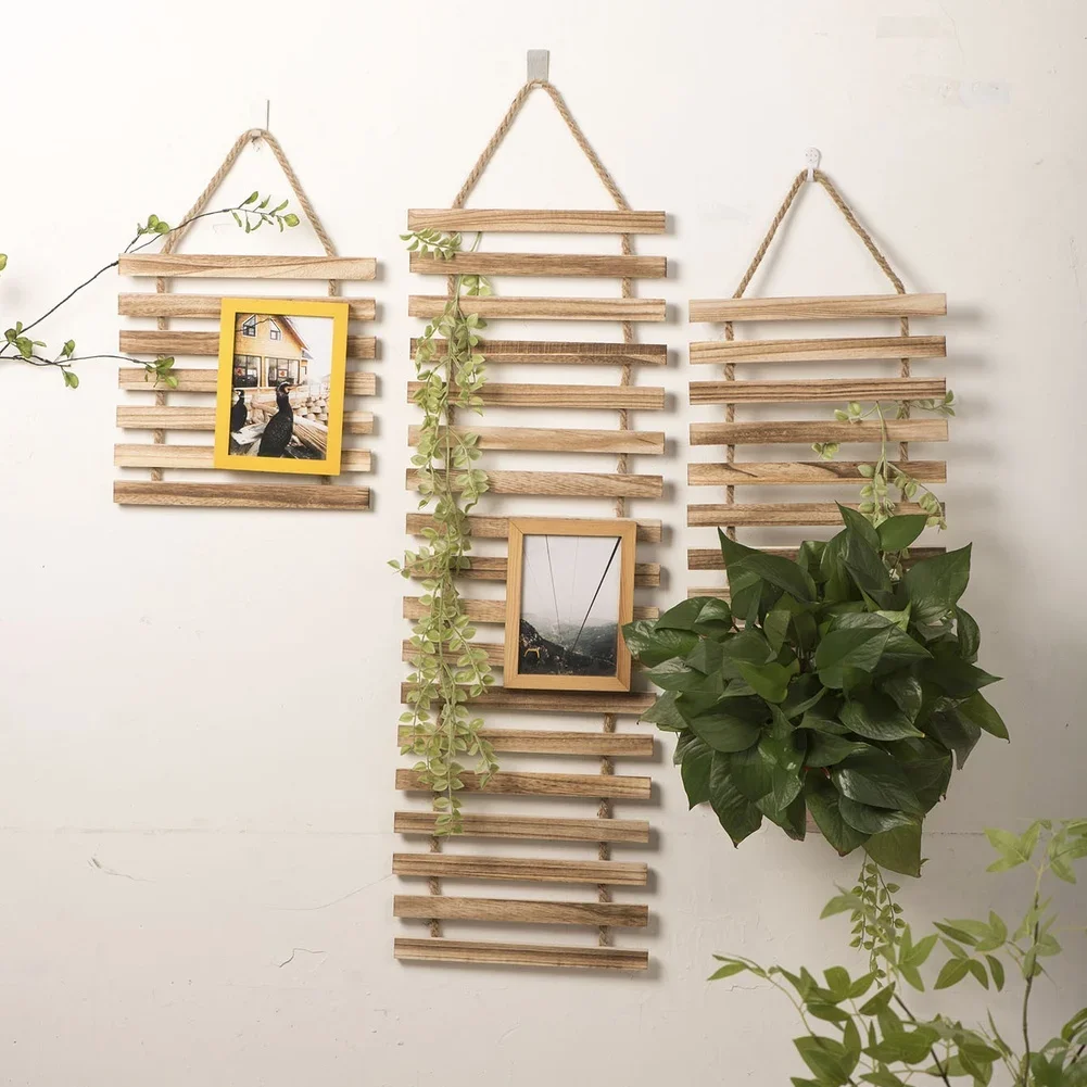 For Indoor and Outdoor Wall Mounted Plant Stand Made from Natural Wood Perfect for Climbing Plants Space Saving Design
