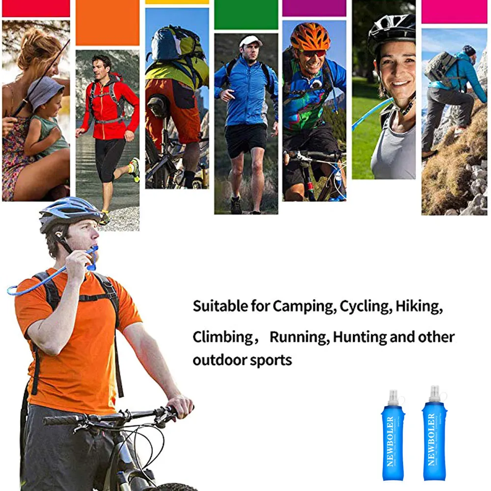 750 ml Wasserflasche, TPU, faltbar, weiche Flasche, Sport-Wasserflasche, Wasserbeutel, faltbare Wasserflasche, Laufen, Camping, Wandern – Detail 1