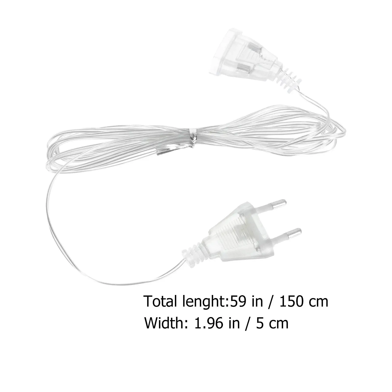 2Pcs Party Light Cable Curtain Lamp Extended String Heavy-Duty Plug Cable for Festivals Weddings Night Lighting Decoration