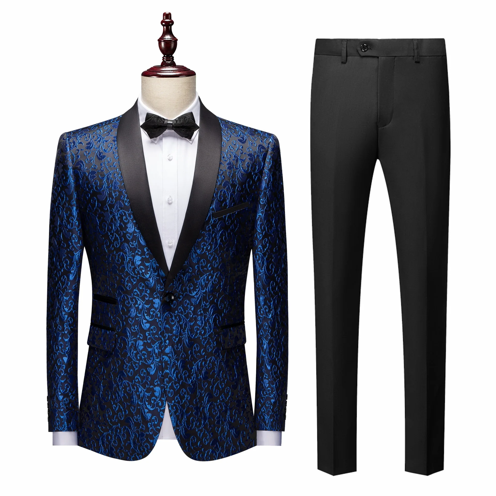 O783business Casual Past Bij Buitenlandse Handel Mode Double-Breasted Donkerblauw Zwart Grijs Slim Fit