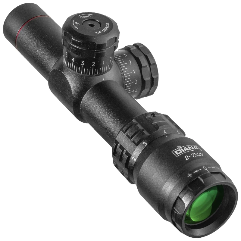 DIANA 2-7X20 Scopes Rapid Target Acquisition Hunting Riflescopes Mil-dot Optical Sight Mobile Size Pocket Scope