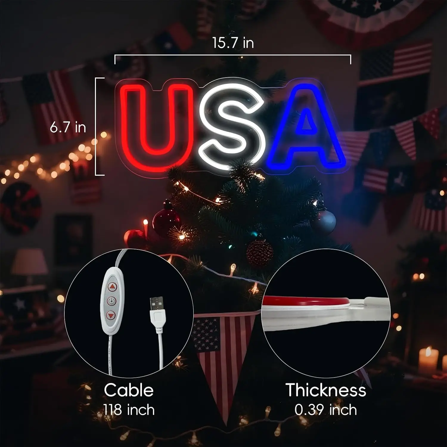 الولايات المتحدة الأمريكية النيون عكس الضوء USB بالطاقة Led ضوء النيون للرجل الكهف نادي بيسترو مقهى الجدول أولي 4th يوم الذكرى الوطني ديكور هدية