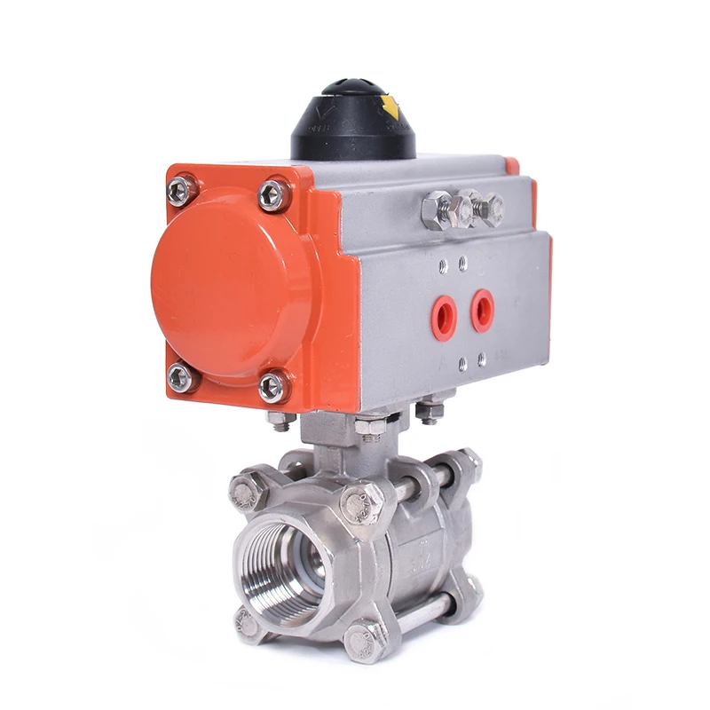 DN80 Three Piece High Platform Pneumatic Ball Valve 304 Stainless steel Q611F-16P 3