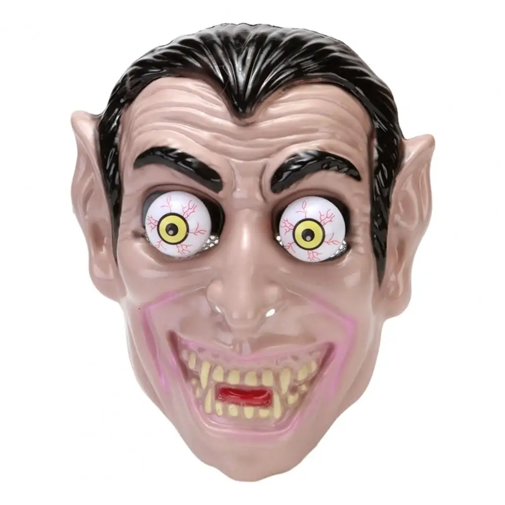 Plastic Halloween Headgear Halloween Zombie Headgear with Bulging Eyes Realistic Clown Mask Reusable Haunted House Costume Party
