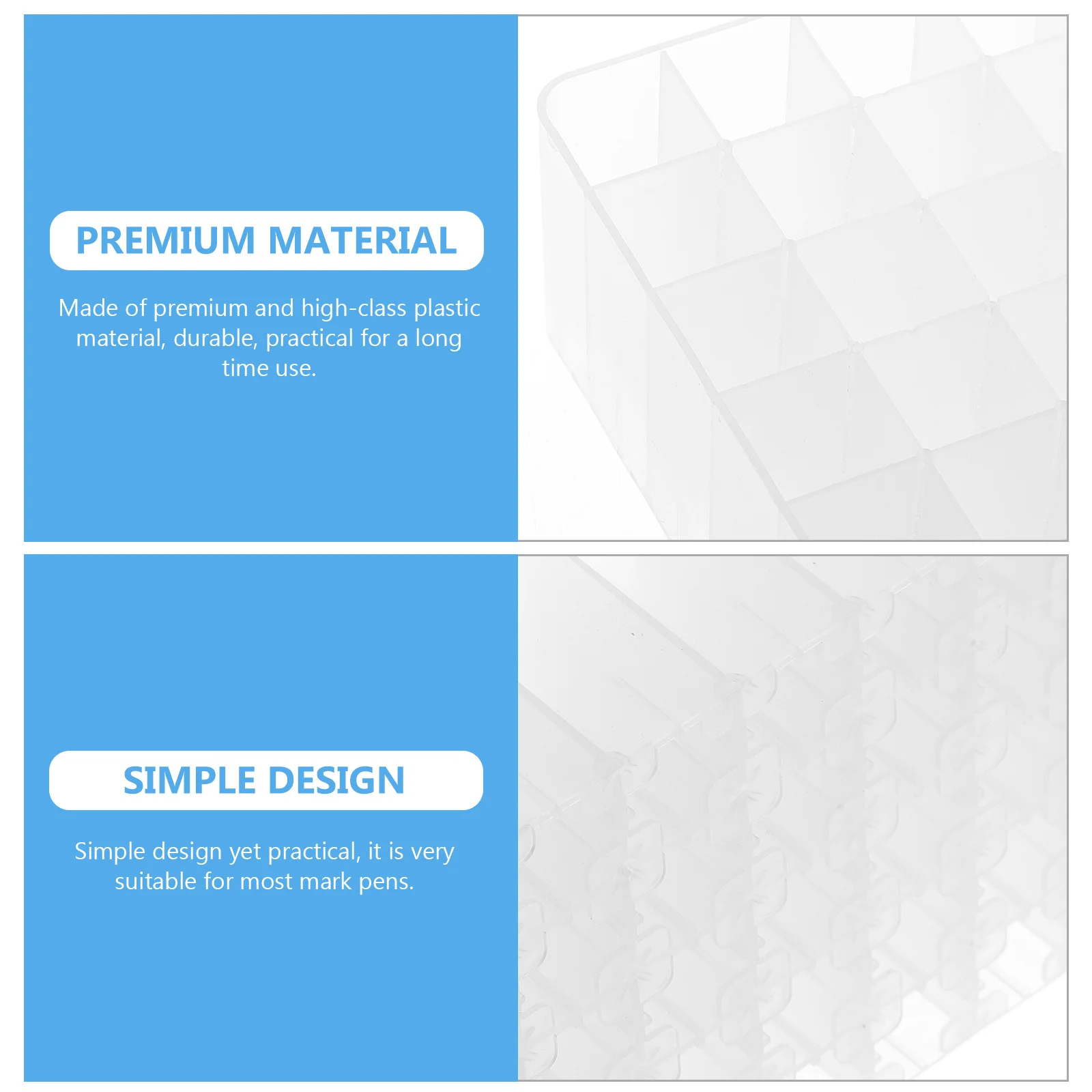 

4Pcs Plastic Marker Holder Modern Desk Stand Organizer for Markers Pen Storage Efficient Stationery Sorting Box for Office Use