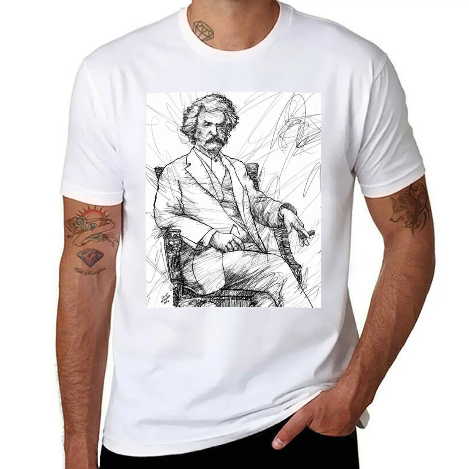 

portrait designer graphic for ink man T-Shirt shirt - t TWAIN shirts man .5 t shirts printed t MARK
