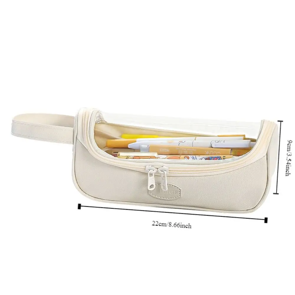 High Appearance Level Transparent Pencil Case PVC Macaron Simple Pen Case Storage Box Pencil Holder Transparent Pen Bag Student