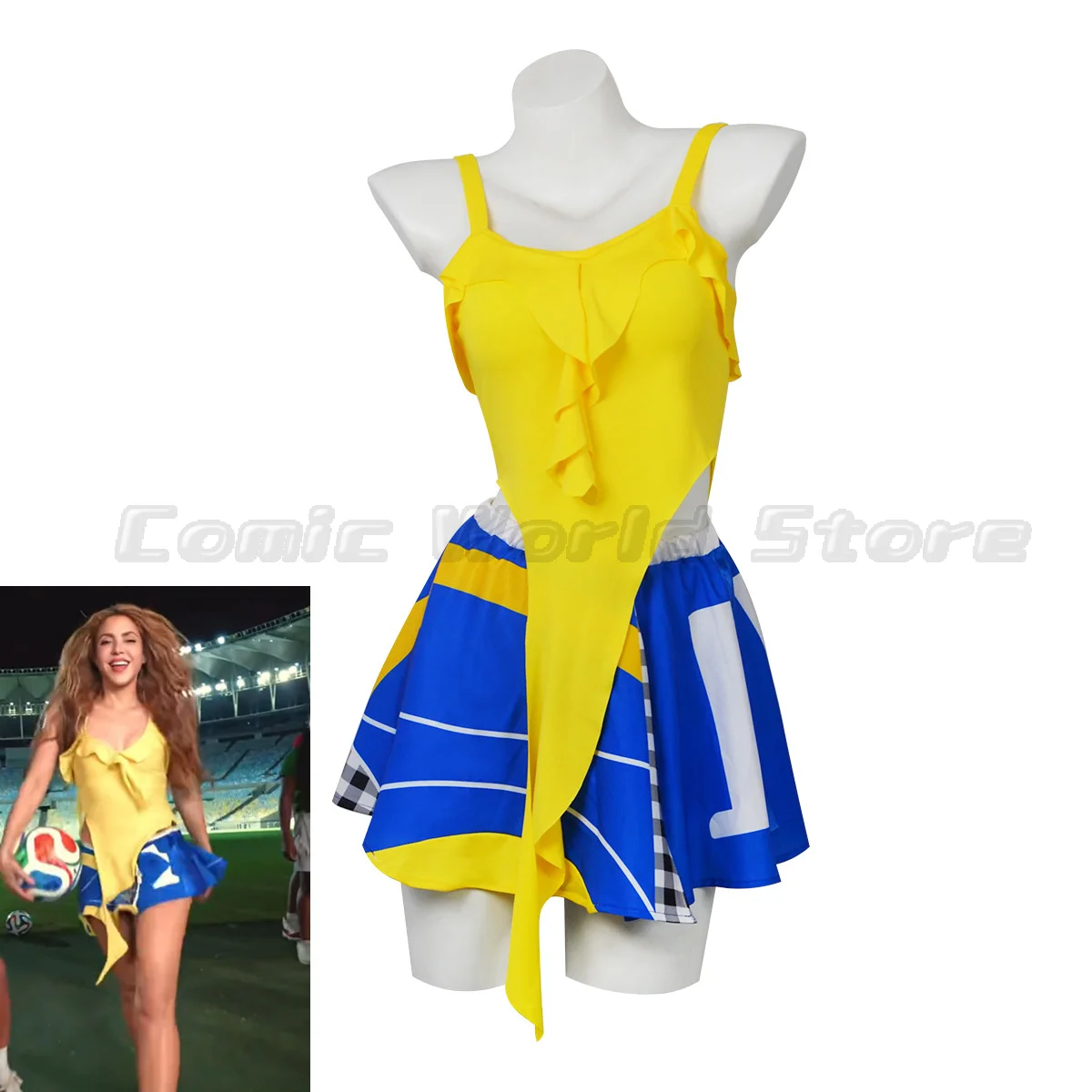 Party Dress Shakira Dai Dai Same Style Cheerleading Costume for Soccer Cup North America Soccer Performance Uniform view 2