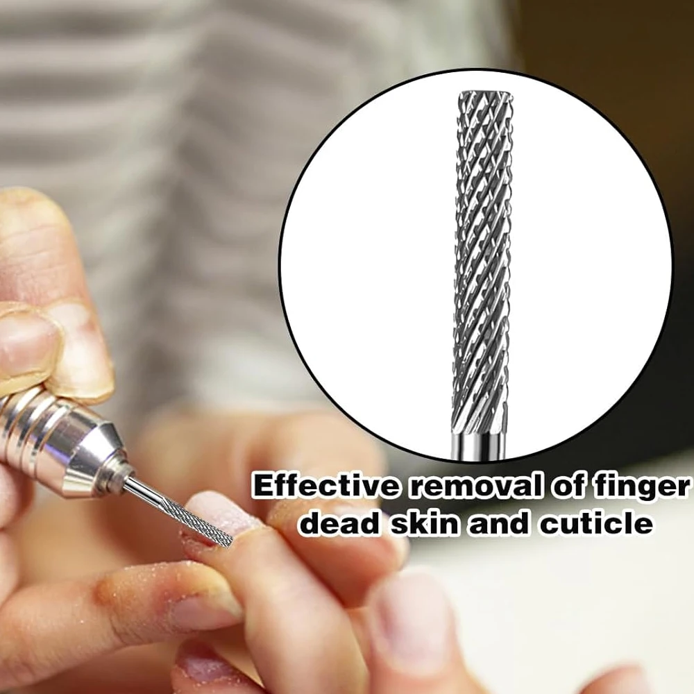 2pcs Fine Cuticle Nail Drill Bit, 3/32