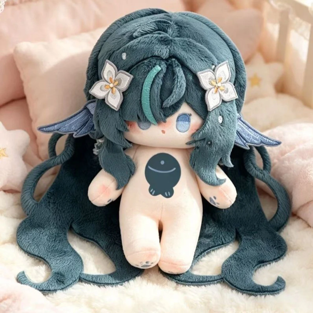 Latest 20cm Flexible With Skeleton Cosplay Genshin Impact Vodyanitsa Plush Toy Body Dress-up Cute Anime Game Figure Plushie Doll