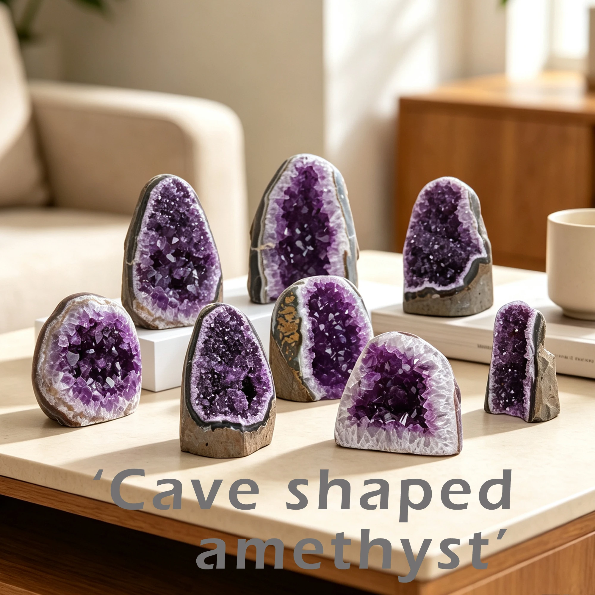 Cave Shape Amethyst Natural Geode Purple Crystal Quartz Cluster Dream Specimen Energy Healing