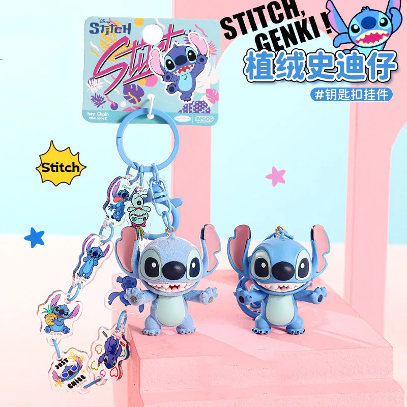 

Kawaii Stitch Брелок Аниме Милая Девушка Сумка Флокированная Подвеска Студенческая Школьная Сумка Модные Аксессуары Подарок На День Святого Валентина Новый
