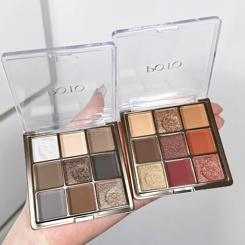 لوحة ظلال عيون دريم 9 ألوان، بودرة ظلال عيون بنية غير لامعة ولامعة، مستحضرات تجميل ظلال عيون قابلة للمزج تدوم طويلاً #4