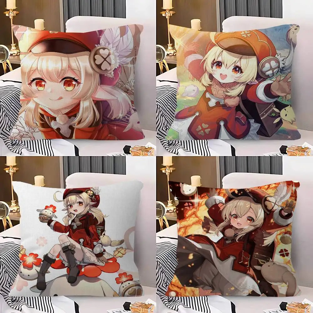 

Klee Genshin Impact Pillowcase Toon Gift Cushion Cover Bedroom Home Sofa Chair Seat Decor Pillow Case