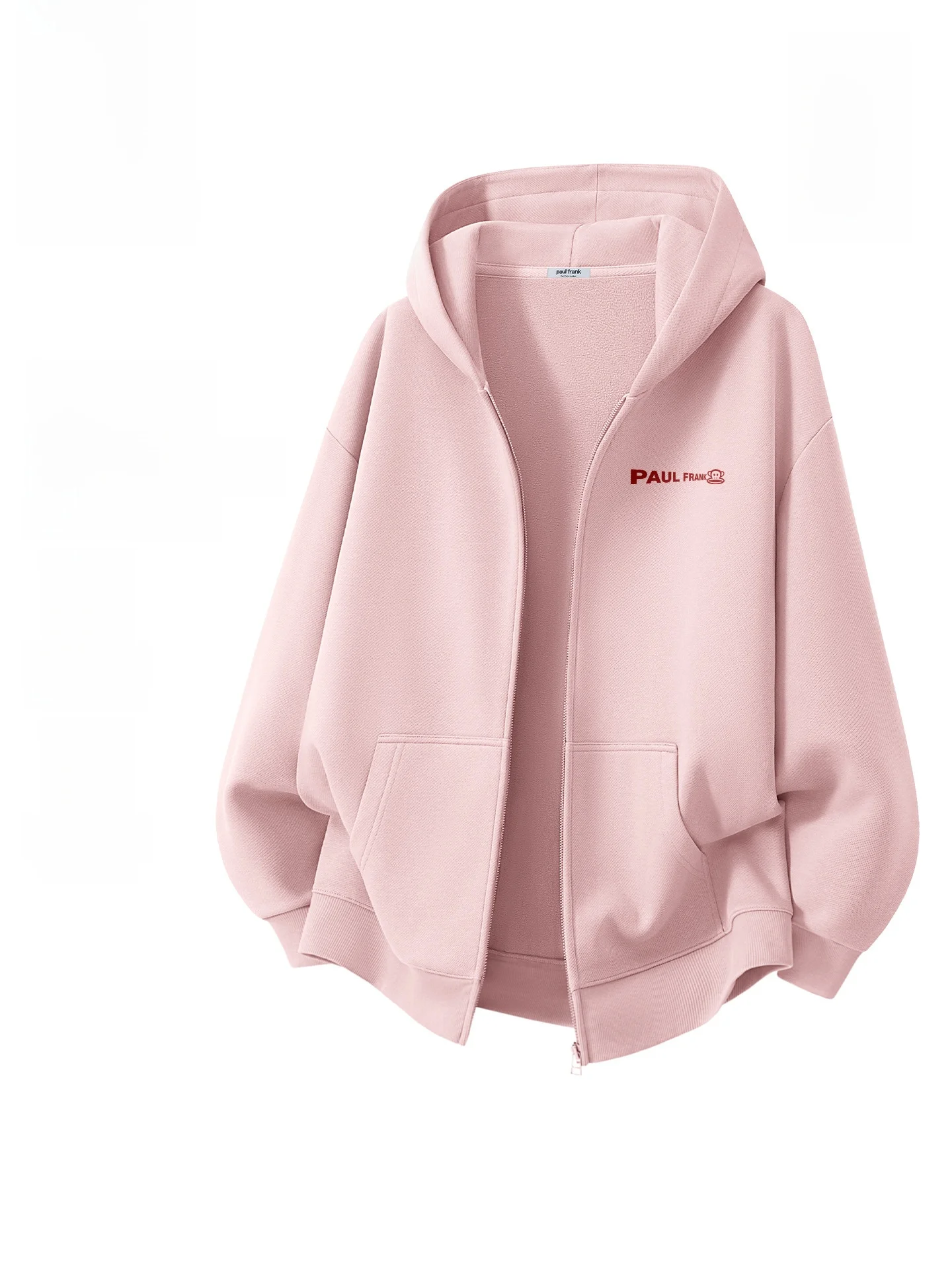 

Розовый кардиган с капюшоном на флисовой подкладке, зимняя теплая верхняя одежда, повседневная уличная одежда с принтом обезьяны с большим ртом