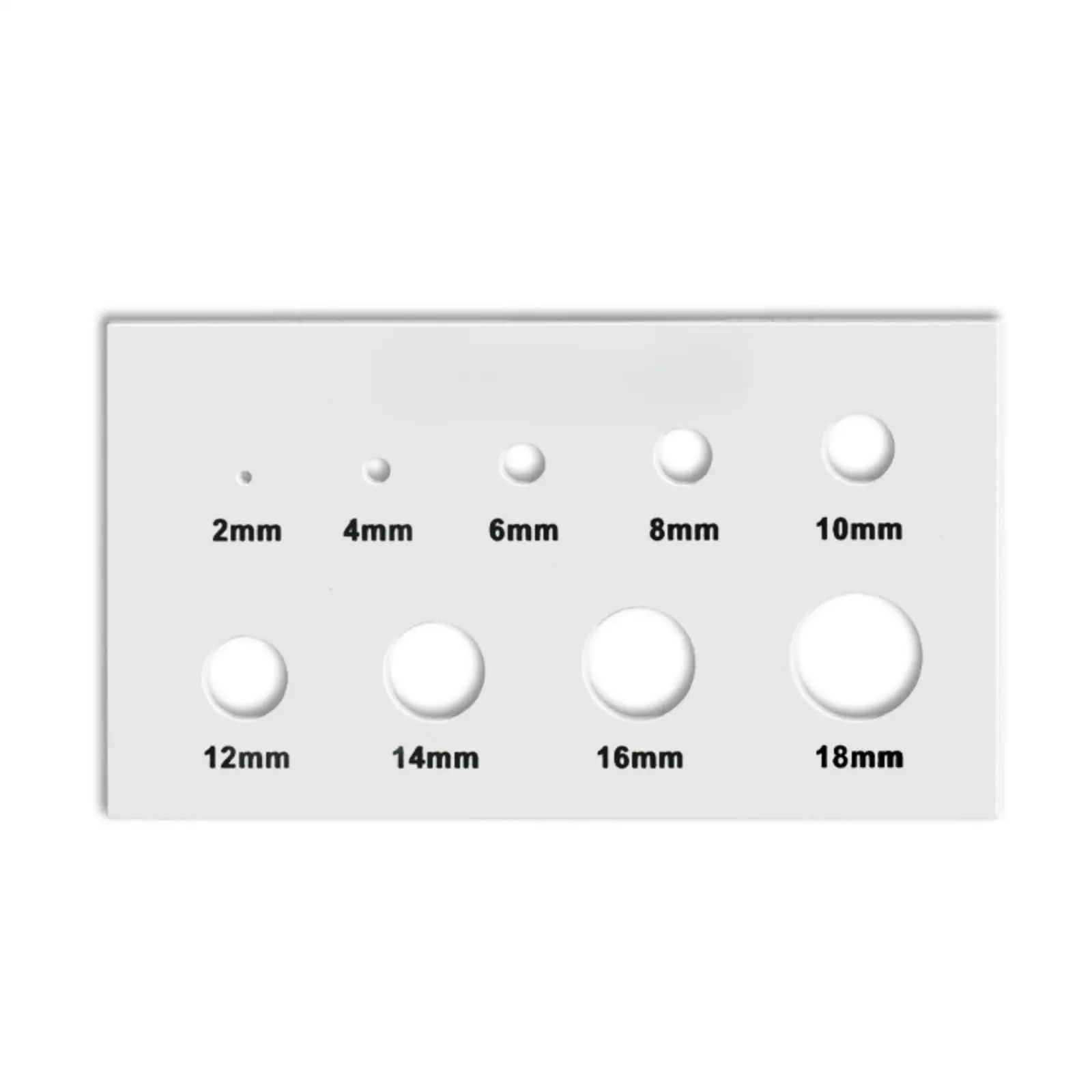 Clear Acrylic Bead Gauge for Jewelry Makers 2-18mm Sizing Plate with Printed Labels
