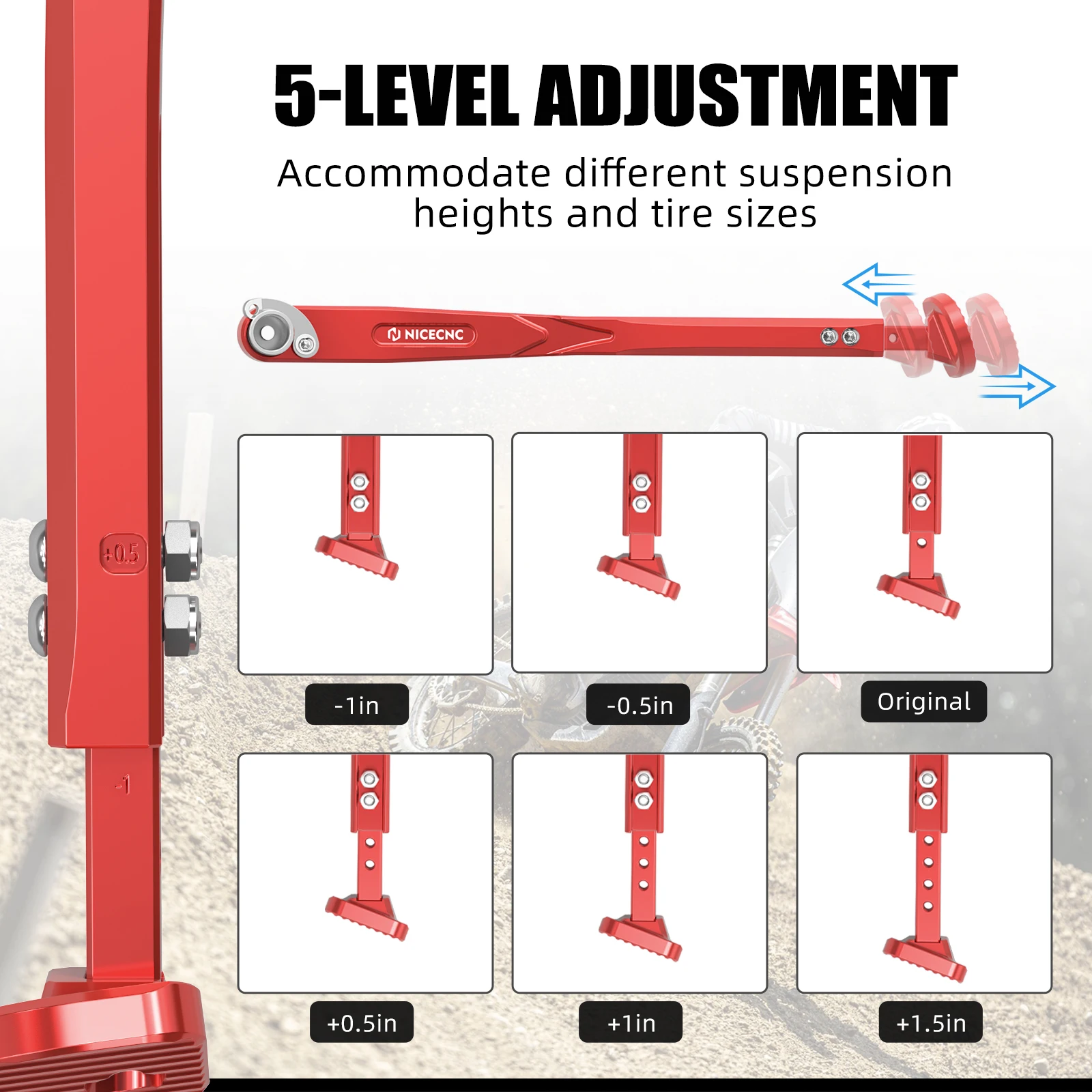 NICECNC para Stark Varg EX 2024-2025 soporte ajustable y Kit de enlace de bajada de 1 "para bicicleta de cross eléctrica de aluminio Stark Varg MX