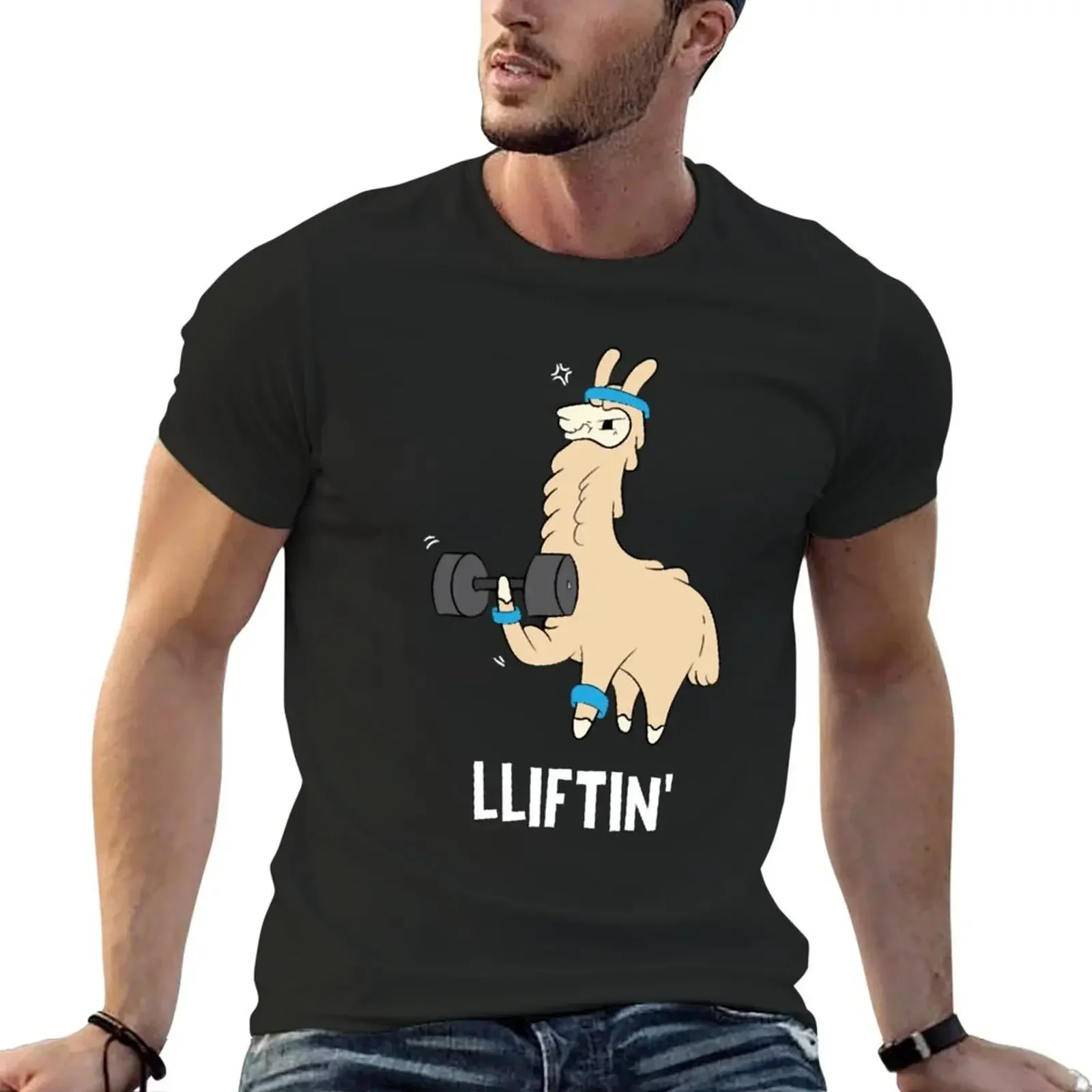 

Lama in the gym - lifting weights T-Shirt anime anime tshirt tees shirts graphic fitted t shirts for men