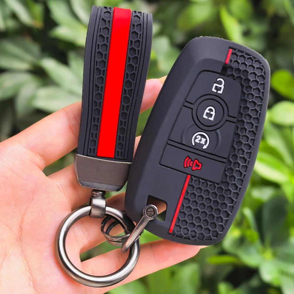4 Button Car Key Fob Cover for Ford Fusion Raptor Edge Explorer Mustang F250 F350 F450 F550 Smart Remote Accessories