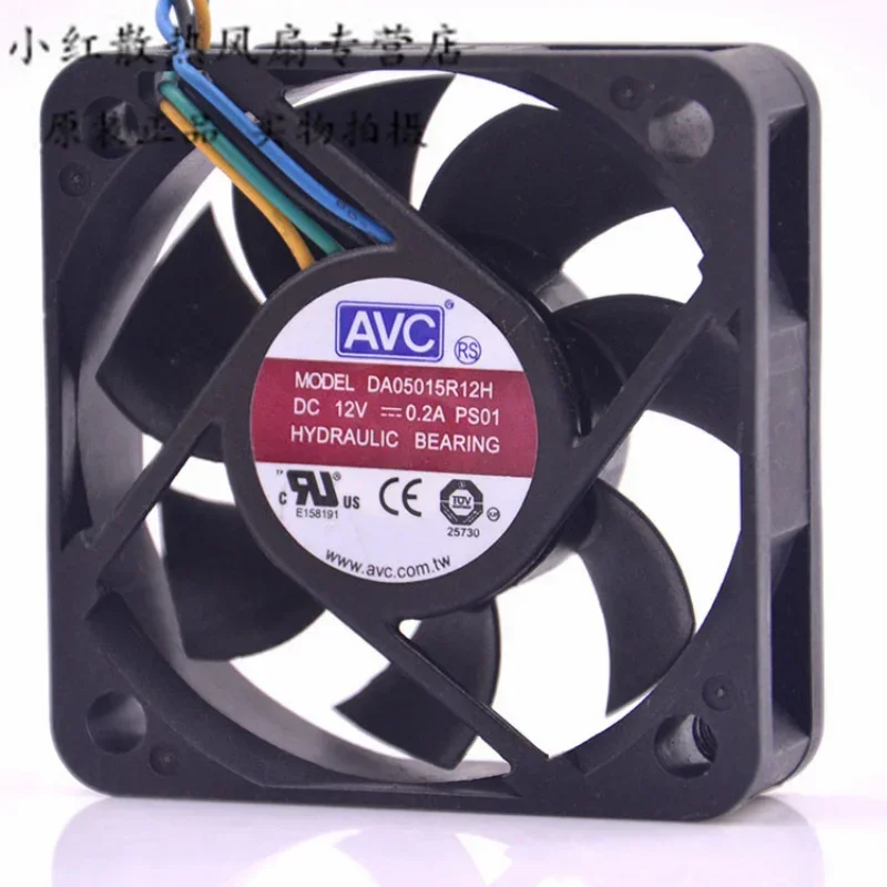 New CPU Fan For AVC DA05015R12H 12V 0.2A 5CM 4-wire PWM Temperature Controlled Silent Fan 5015 50*50*15MM