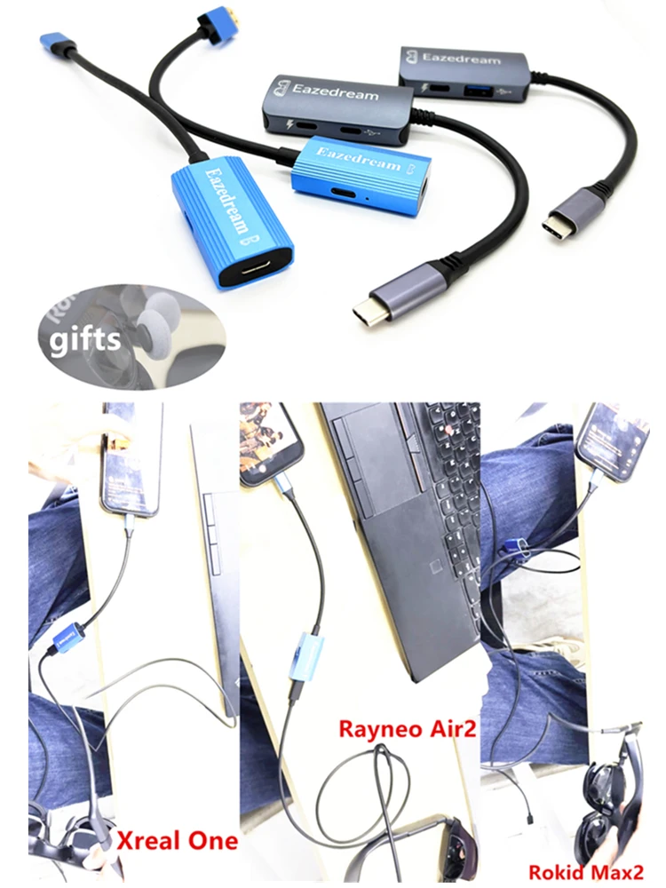 AR Glasses Hub Bezszwowy adapter ładowania wielu urządzeń typu C zgodny z HDMI dla Xreal Beam Viture Rokid Station Rayneo XR USB-C — zdjęcie produktu 7