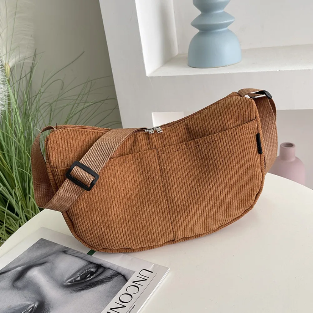 

Large Capacity Corduroy Shoulder Bag Korean Style Handbag Solid Color Shoulder Bag Cotton Cloth Tote Bag Canvas Handbag