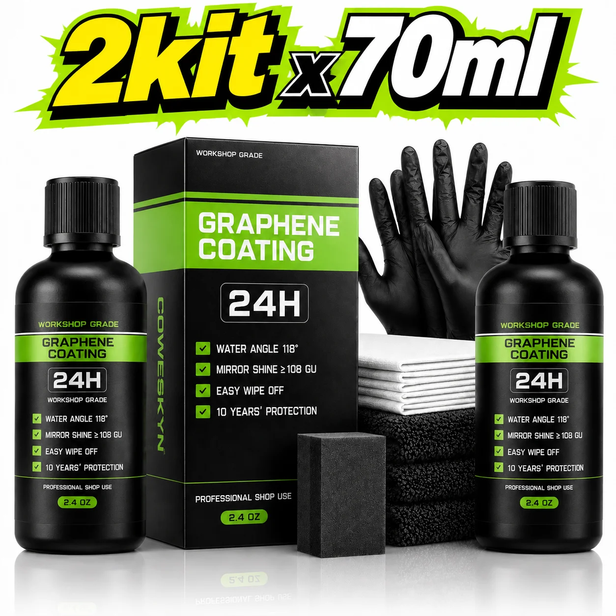 Graphene Ceramic Coating with Self Healing & UV Resistance for Professional Car Detailing, Long-Lasting Paint Protection