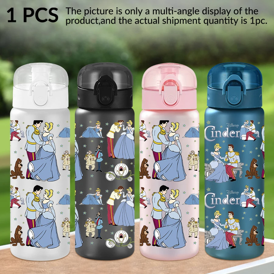 1 قطعة ديزني سندريلا/الأمير/الحفز 26 أوقية زجاجة ماء بلاستيكية كوب رياضي كهدية عيد ميلاد/العودة إلى المدرسة #5