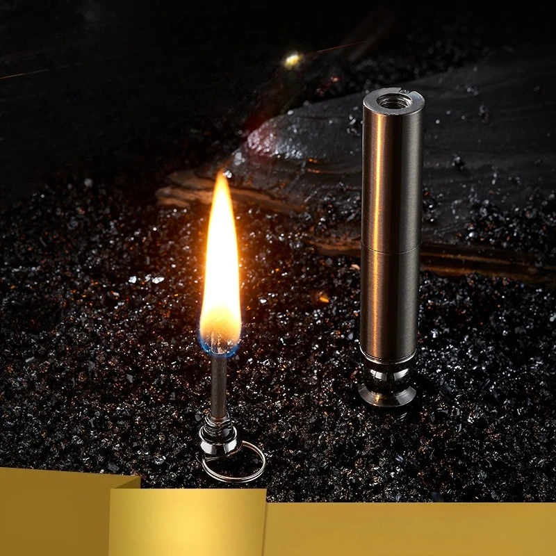 Multi Functional Waterproof Matchstick Keychain Portable Light Oil Lighter Metal Open Flame Cold Lighter Smoking Accessories