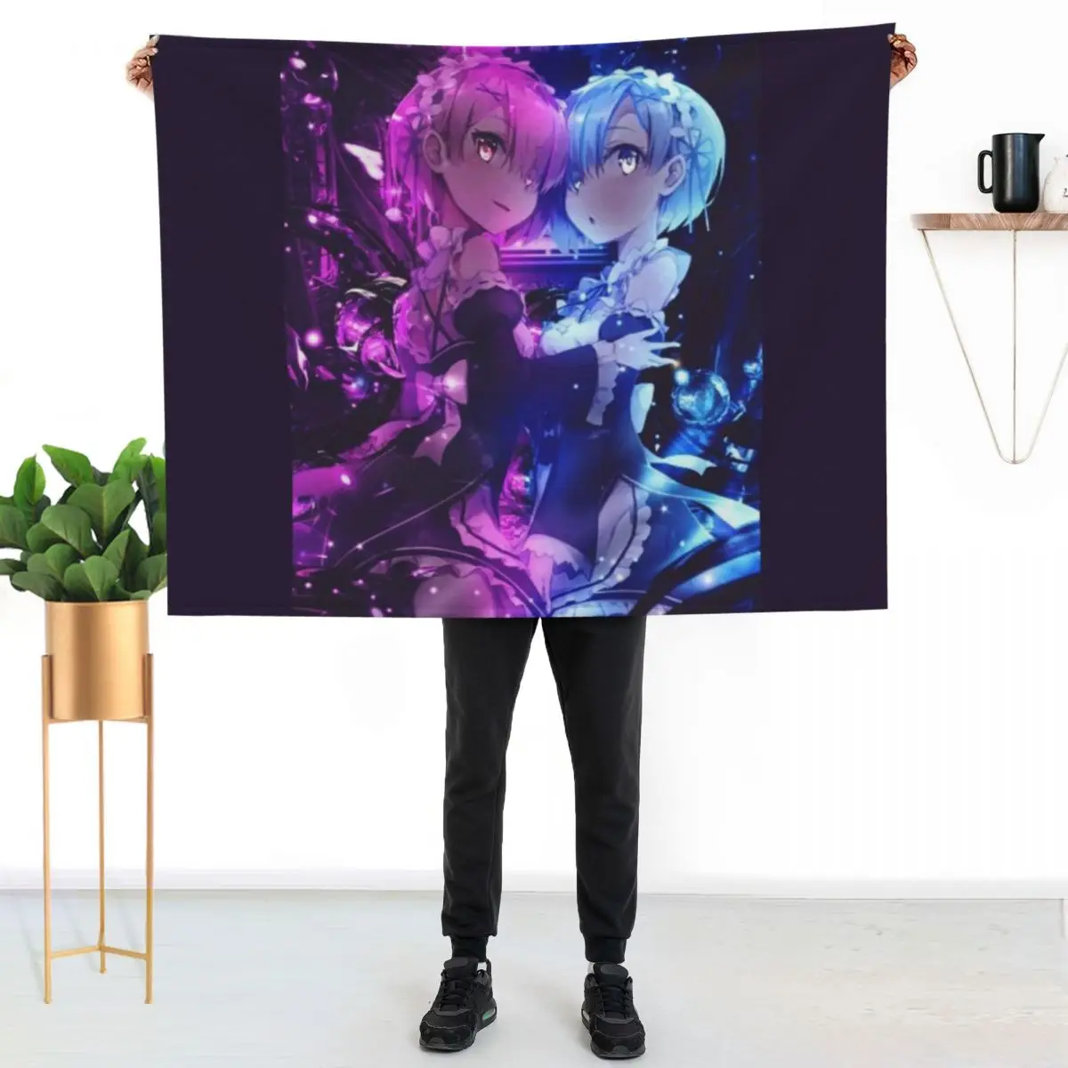 Rem And Ram Throw Blanket blankets ands wednesday Bed Thermal manga Blankets