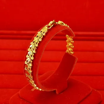 Noble AU999 gold bracelet elegant fashion women jewelry 24K pure gold lobster clasp bracelet bracelet for goddess gift