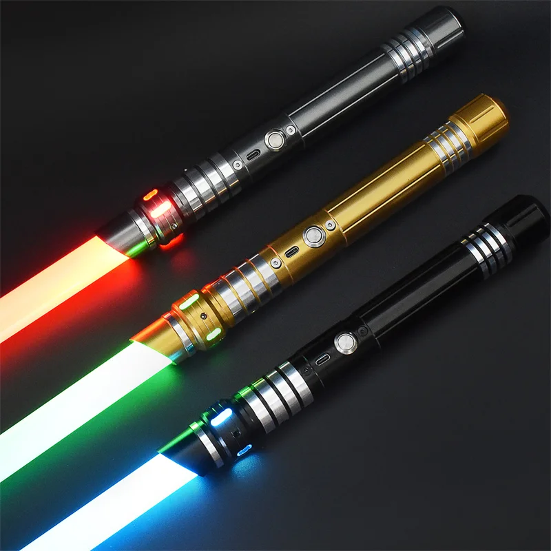 

REikirc Lightsaber 17 Pixel 15 Colors Light Effects Metal Laser Sword Toys Multiple Function Luminous Swords for Battle Game